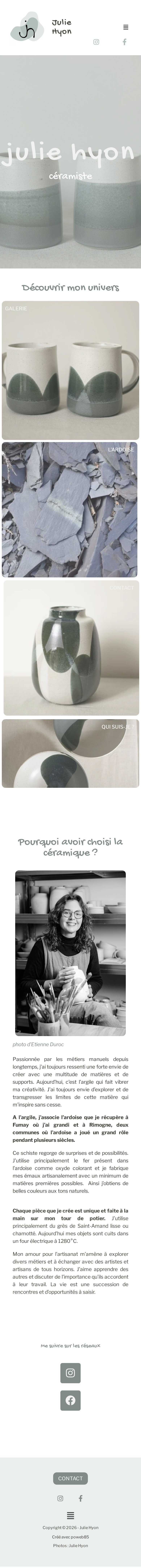 Julie Hyon : vue mobile